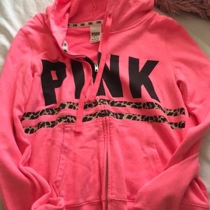 Pink zip up hoodie